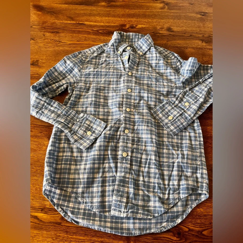 Ralph Lauren Boys Plaid Button Down Shirt Size 8